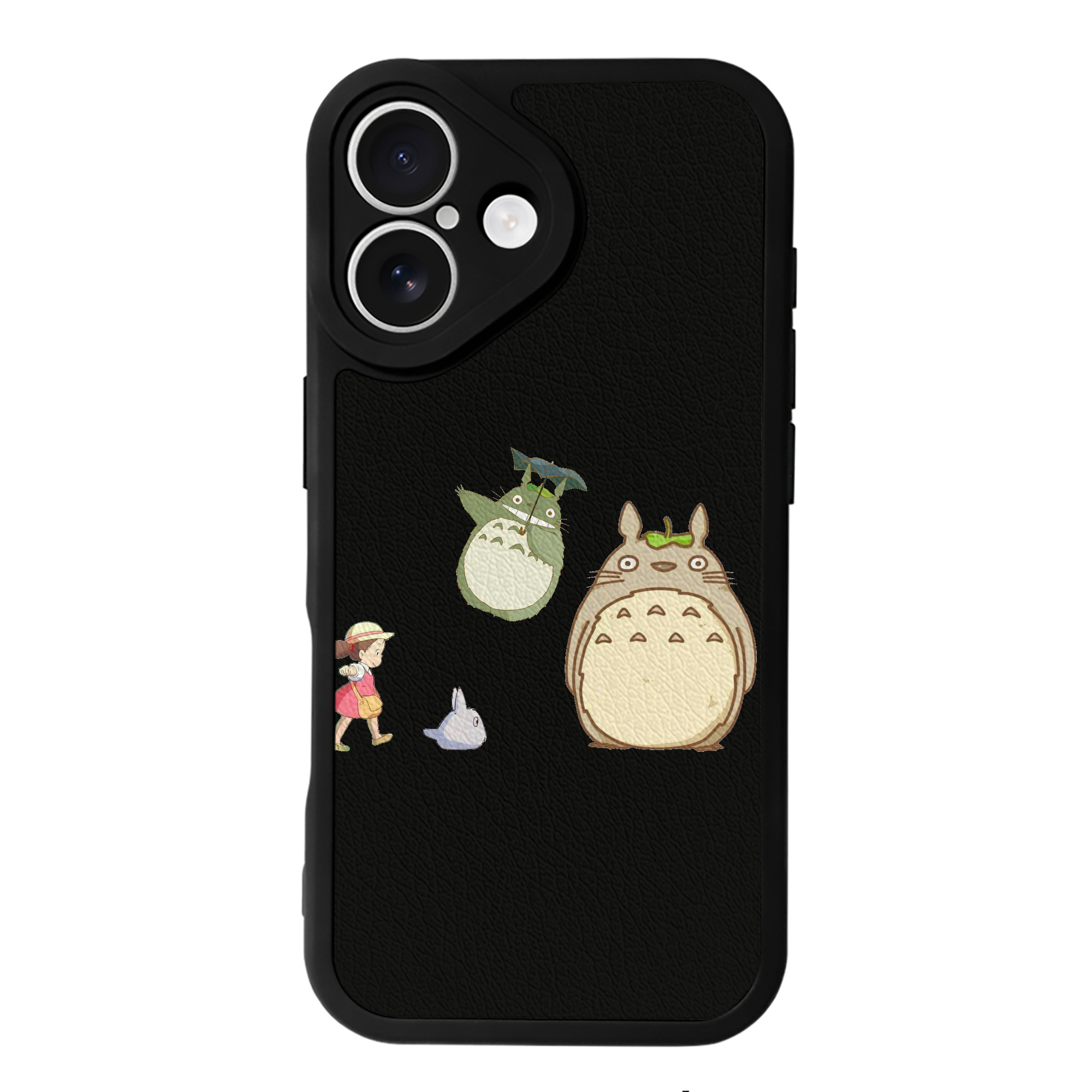 （画像用） となりのトトロ 草壁メイ 草壁サツキ My Neighbor Totoro Satsuki Kusakabe Mei Kusakabe 【iPhone 16シリーズ対応】シリコンスマホケース（レザー調） 材質：シリコン